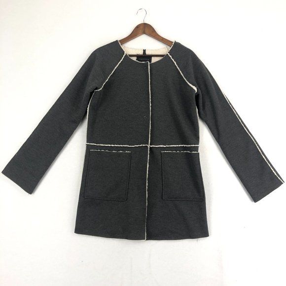 Sanctuary Women's Size Medium Grey White Snug Blanket Sherpa Bonded Jacket - Picture 1 of 11